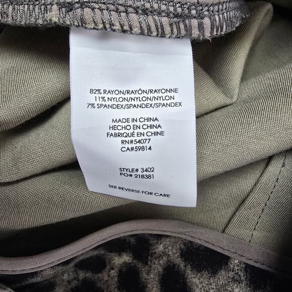 CAbi Skirt Size 10 Jungle Leopard Print Ponte Knit Straight Pencil Pockets #3402 - Picture 9 of 10